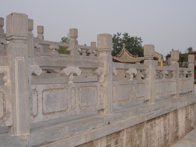 寺庙走廊青石栏杆(图1)